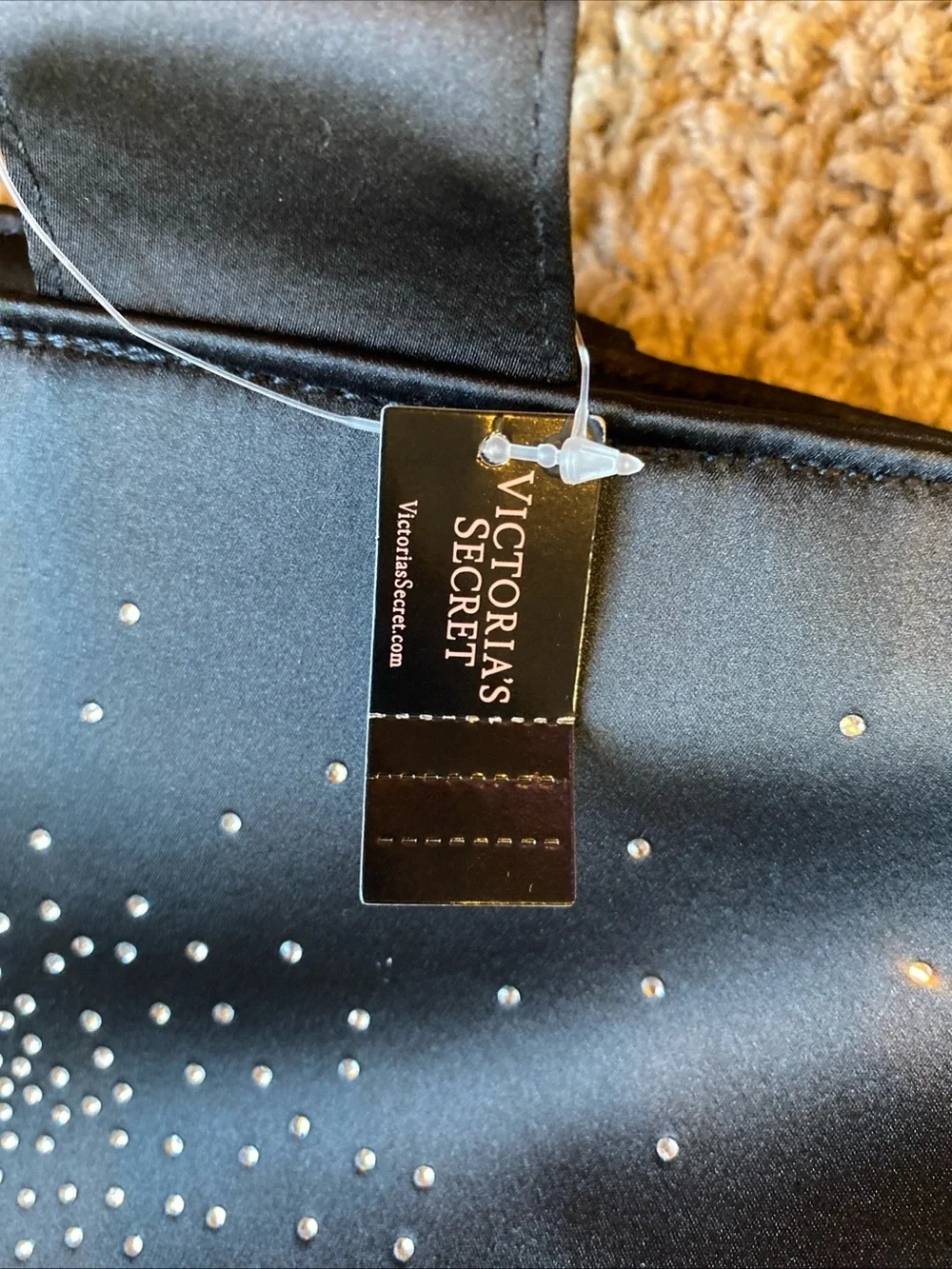 NEW Victoria's Secret Rhinestone Shine Zipper Tote Bag Bling VS Weekend Purse